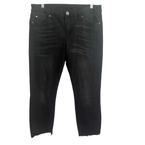 Kut From The Kloth Jeans Womens 10 Black Raw Hem Straight